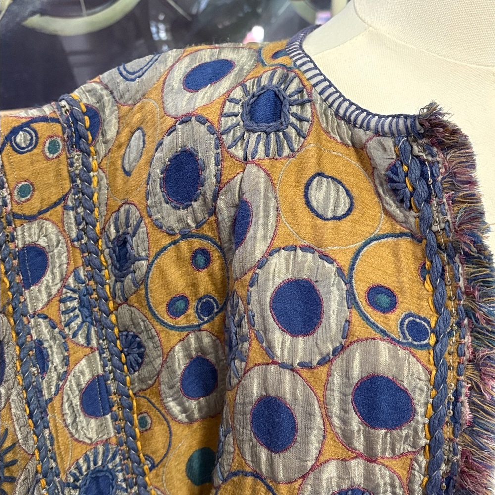 Colorful Patterned Open Front Jacket - image 3